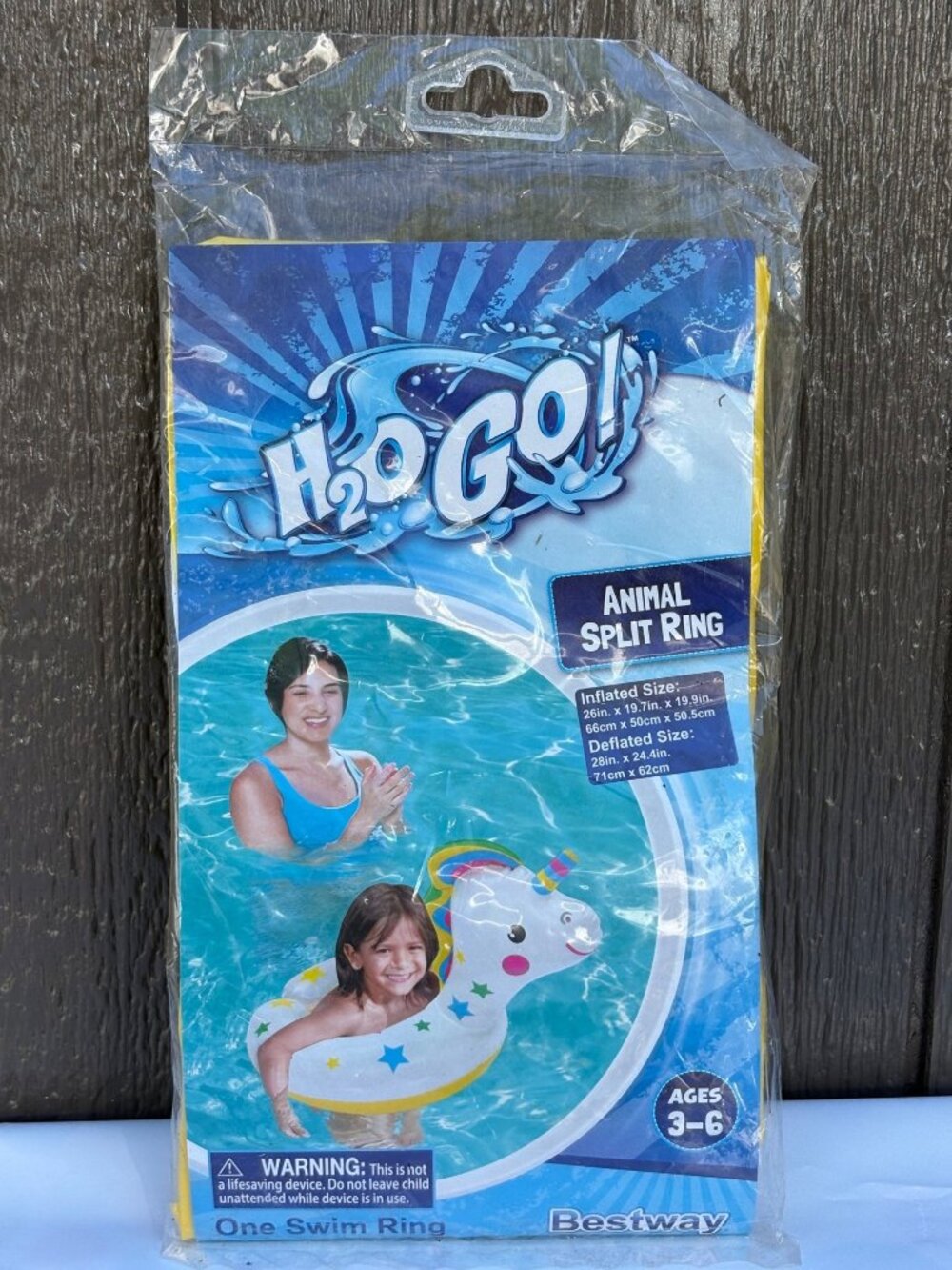 H2O GO! Animal Split Ring Unicorn Swim Ring Pool Float Inflatable 26" Bestway